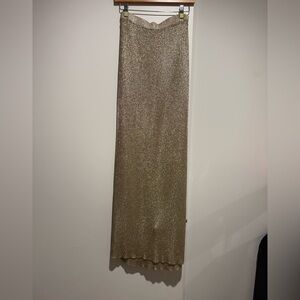 NA-KD Elegant Gold Maxi Skirt XS